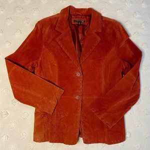 Vintage Y2K Hypo Active Genuine Suede Leather Red Jacket Blazer